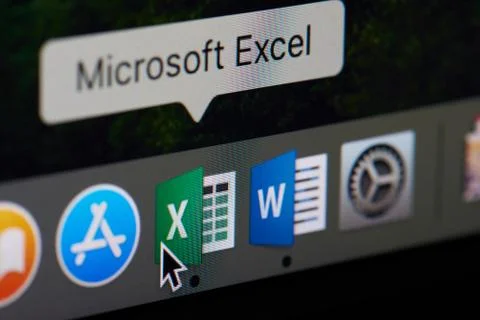 Microsoft office excel icon appliaction Stock Photos