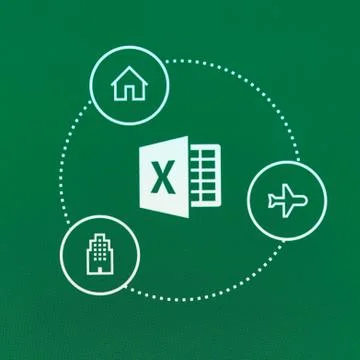 Microsoft Office Excel logo Stock Photos