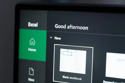 Microsoft office excel start page Foto stock