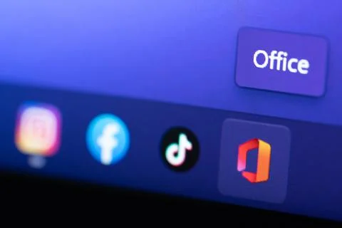 Microsoft office icon app Stock Photos