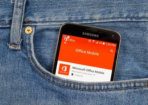Microsoft Office mobile. Stock Photos
