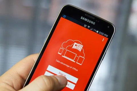 Microsoft Office mobile. Stock Photos