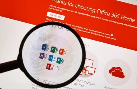Microsoft Office software. Stock Photos
