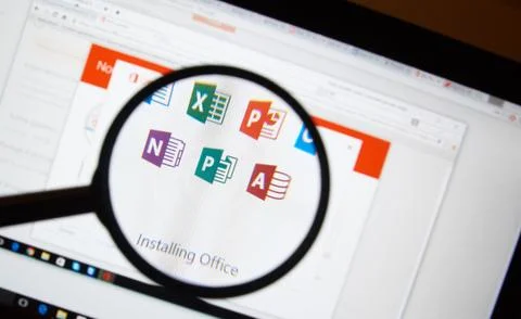 Microsoft Office software. Stock Photos