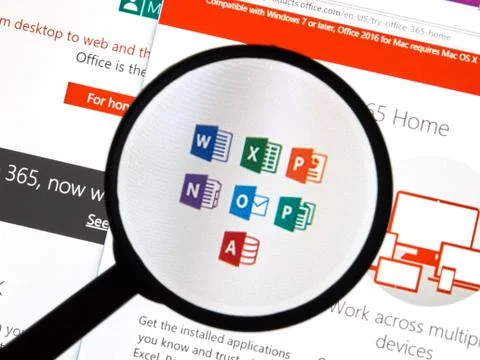 Microsoft Office software. Stock Photos