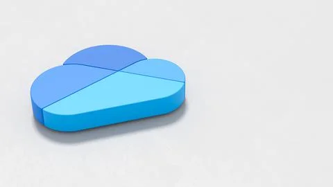 Microsoft Onedrive Logo 3D Symbol Shape on Plastered Light Gray Background wi Stock Illustration