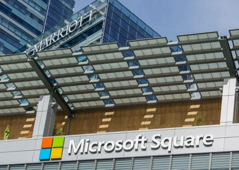 Microsoft Square Logo at L.A. Live Stock Photos