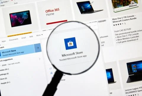 MIcrosoft Store app Fotos Stock