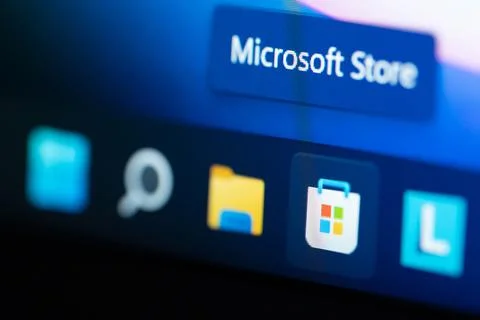 Microsoft store app Stock Photos