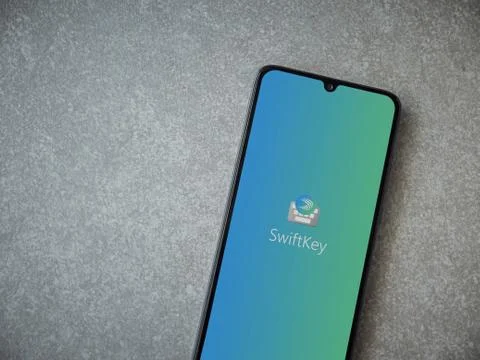 Microsoft SwiftKey Keyboard app launch screen with logo on the display of a b Stock Photos