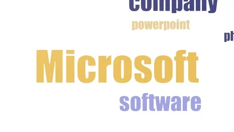 Microsoft Tag Cloud Animated Isolated On White Stock Footage 107210472