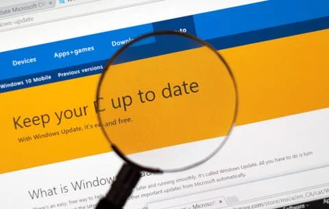 Microsoft Update on the internet. 库存照片