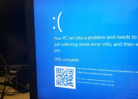 MIcrosoft Windows 10 Blue screen of death Stock Photos
