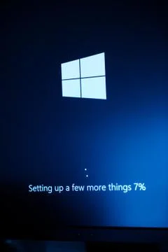 MIcrosoft Windows installation on new computer Stock Photos