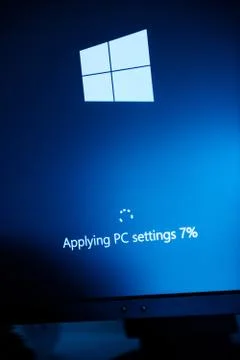MIcrosoft Windows installation on new computer Stock Photos
