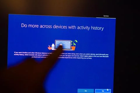 Microsoft Windows PC computer during the update of the OS operating system Stock Photos