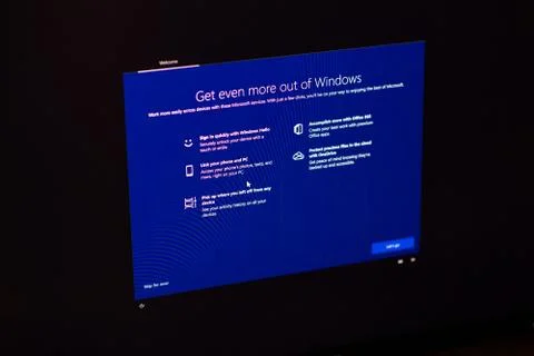 Microsoft Windows PC computer during the update of the OS operating system Stock Photos