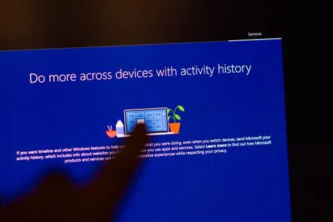 Microsoft Windows PC computer during the update of the OS operating system Stock Photos