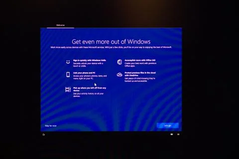 Microsoft Windows PC computer during the update of the OS operating system Stock Photos