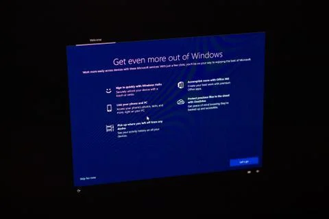 Microsoft Windows PC computer during the update of the OS operating system Stock Photos
