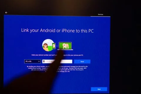 Microsoft Windows PC computer during the update of the OS operating system Stock Photos