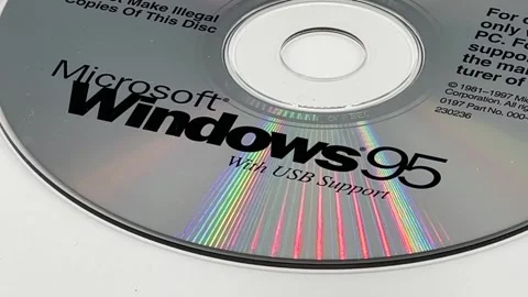 Microsoft Windows95 Software CD - Bettendorf, IA - June 12, 2024 Stock Footage 277497234