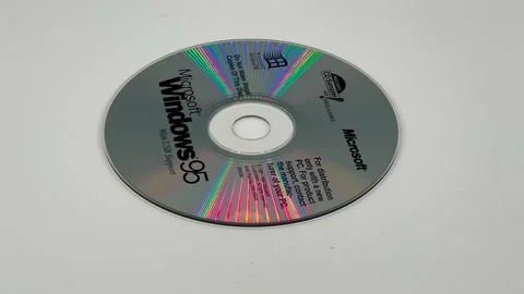 Microsoft Windows95 Software CD - Rotating - Bettendorf, IA - June 12, 2024 Stock Footage 277427580