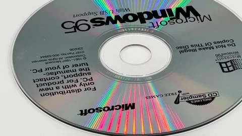 Microsoft Windows95 Software CD - Rotating - Bettendorf, IA - June 12, 2024 Video stock 277427841