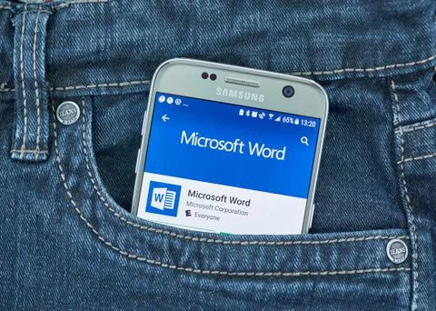 Microsoft Word android application Stock Photos