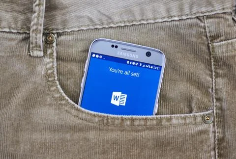 Microsoft Word android application Stock Photos