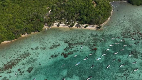 # Microstock Description Aerial view of Alano Beach on Karimunjawa Island Stock Footage 343914938