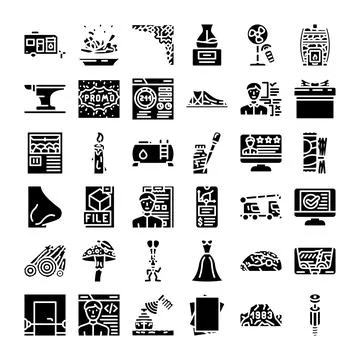 Microstock image set with various symbol icons 스톡 일러스트