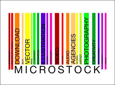 Microstock  word concept in barcode Stock Illustration