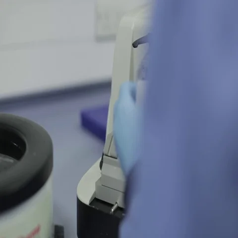 Microtomist Preparing a Microtome Stock Footage 69285756