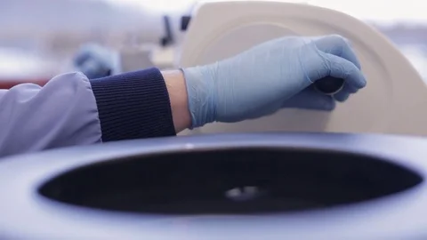 Microtomist Using a Microtome Stock Footage 71455110