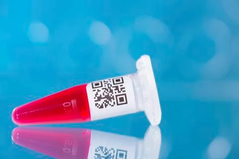 Microtube with qr code Stock Photos