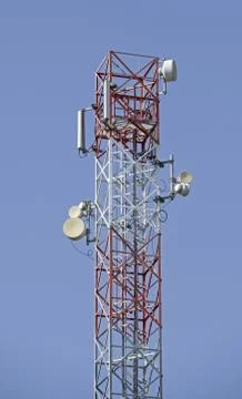 Microwave and cellular tower Stock Photos