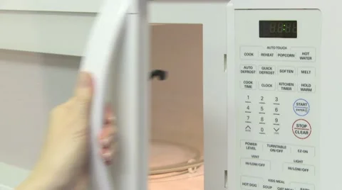 Microwave and control panel 03 Stock Footage