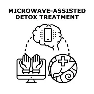 Microwave assisted detox treatment vector concept Stock Illustration