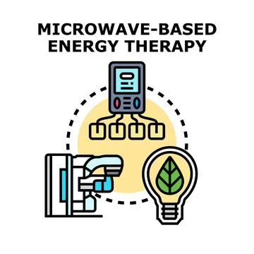 Microwave based energy therapy concept illustration Stock Illustration