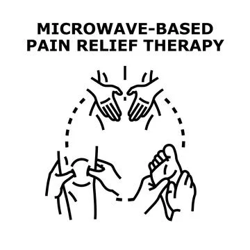 Microwave based pain relief therapy applying warming treatment Stock Illustration