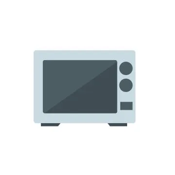 Microwave. Cartoon flat illustration. Device for heating food. Illustrazione stock
