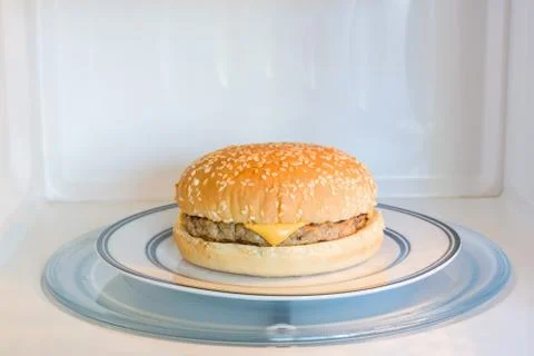 Microwave Cheeseburger Stock Photos