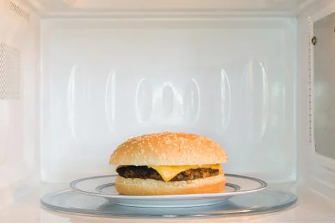 Microwave Cheeseburger Stock Photos