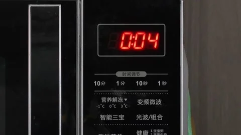 Microwave Control Panel Countdown Timer With Chinese Buttons Vídeos de archivo 343369886