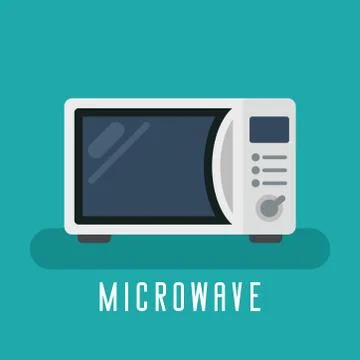 Microwave device for cook. For kitchen equipment. Flat vector graphic. Иллюстрация