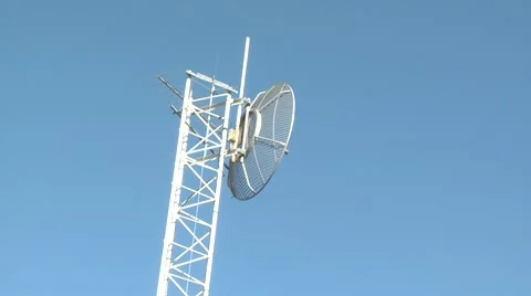 Microwave Dish Television Tower Stock Footage 2271876
