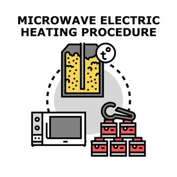 Microwave electric heating procedure concept vector illustration 스톡 일러스트