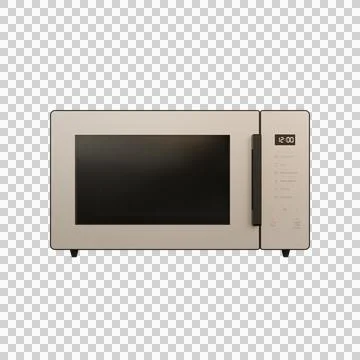 Microwave Front View 3D Render Illustration Stock Illustration