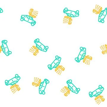 Microwave gun vector seamless pattern color Stock Illustration